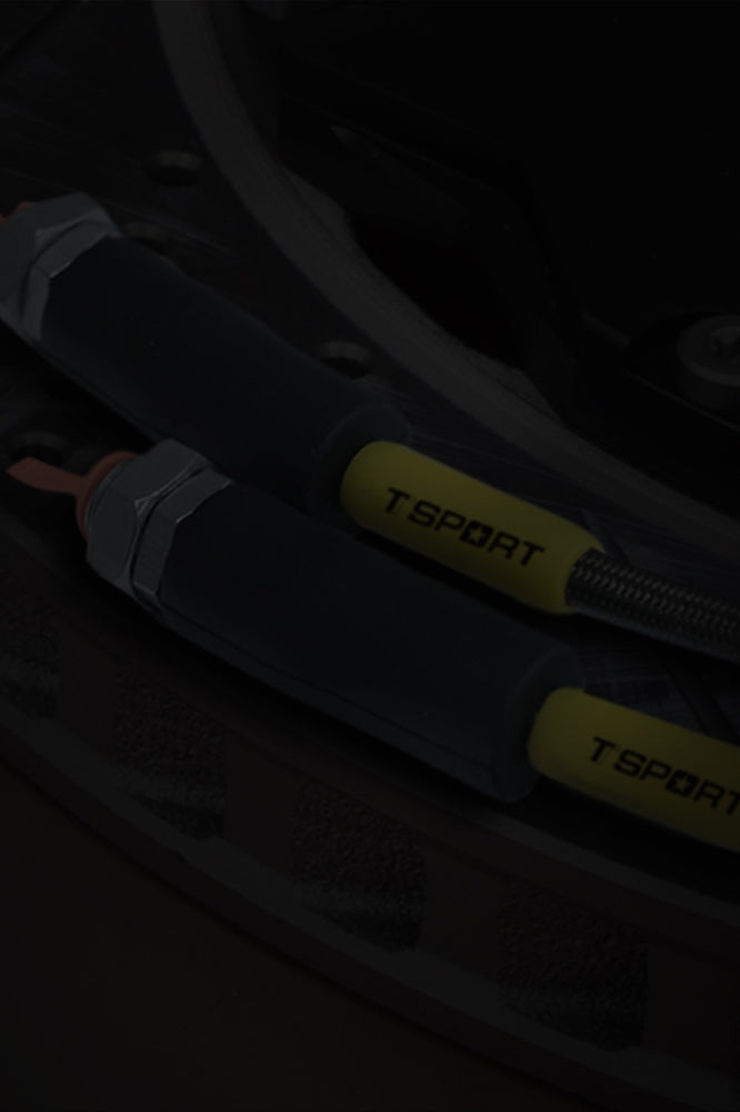 A TTSPORT steel braided brake hose.